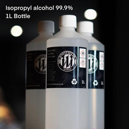 An essential to have in any tattoo studio, our 99.9% proof isopropyl alcohol is undiluted & ready to use. For use on skin & surfaces, our isopropyl creates a sterile environment for client & artist peace of mind.